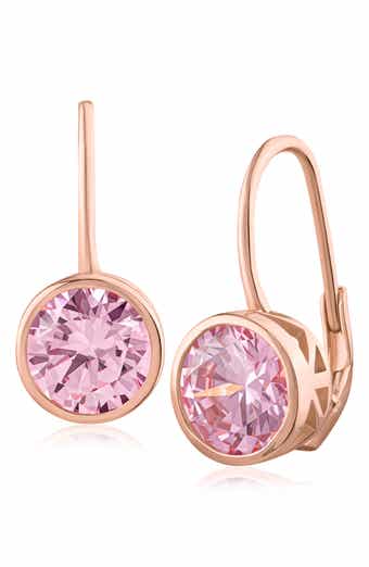 5 cttw Round Bezel Cubic Zirconia Drop Earrings
