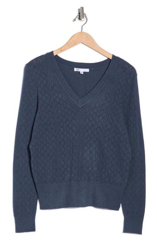 Dr2 By Daniel Rainn Pointelle Stitch Vintage Sweater In Black