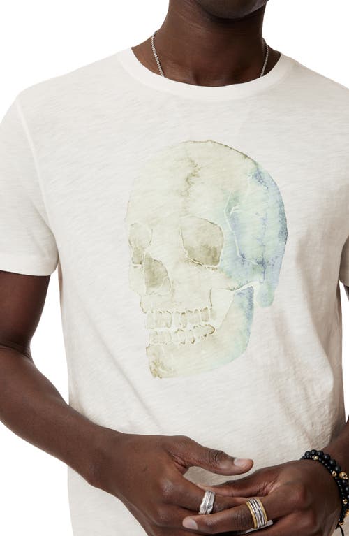 John Varvatos Watercolor Skull Graphic T-shirt In Salt