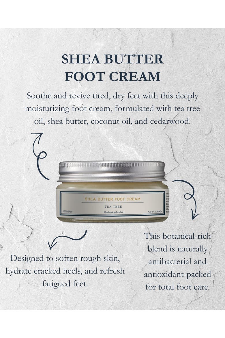 Shea Butter Tea Tree Hydrating Soothing Foot Cream, Alternate, color, Cream