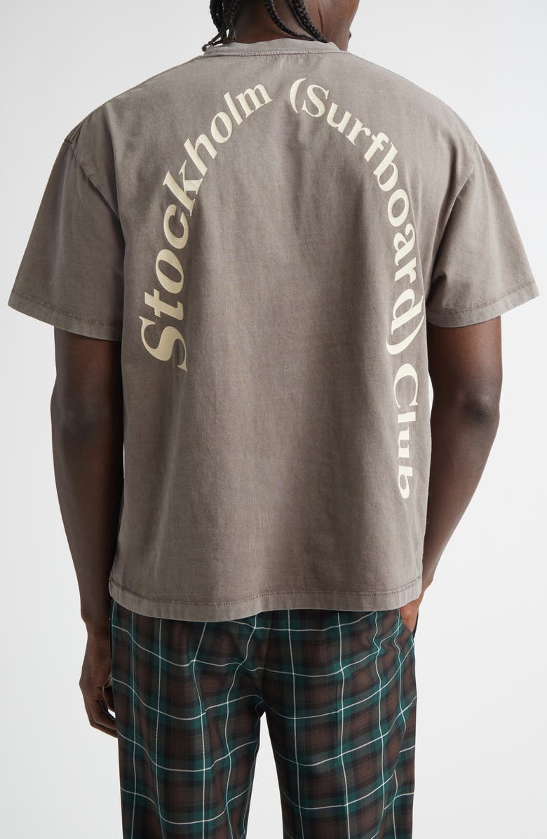STOCKHOLM SURFBOARD CLUB Box Fit Back Logo Organic Cotton Graphic T-Shirt, Alternate, color, Hickory