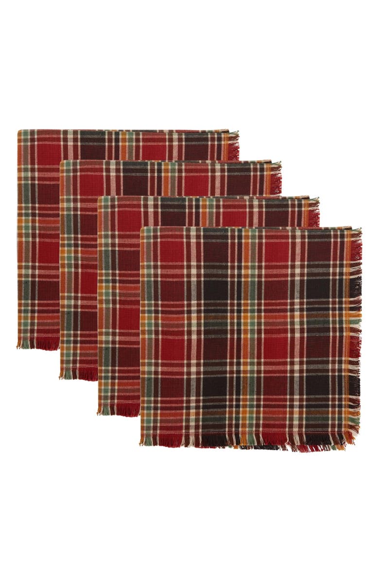 Design Imports High Country Plaid 4-Piece Napkin Set, Main, color, High Country Plaid