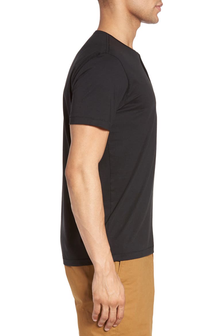 Superfine Henley T-Shirt, Alternate, color, CAVIAR BLACK