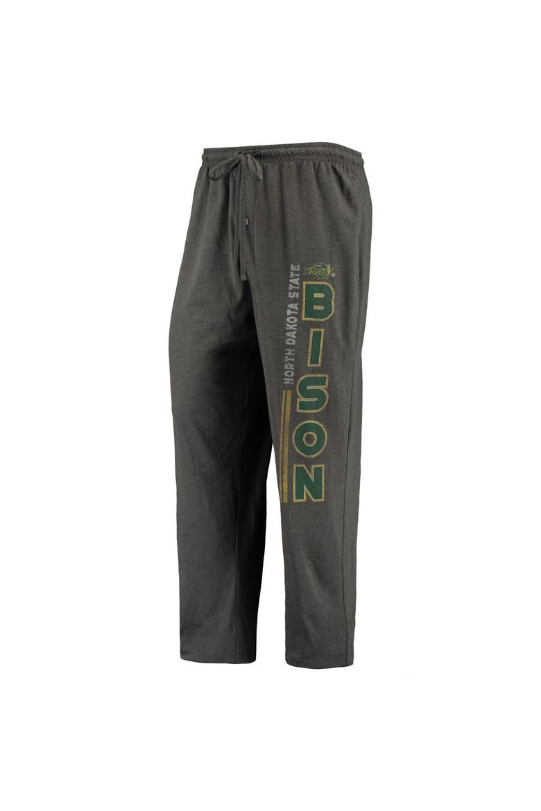 Men's Concepts Sport Heathered Charcoal/Green NDSU Bison Meter T-Shirt & Pants Sleep Set, Alternate, color, Heather Charcoal