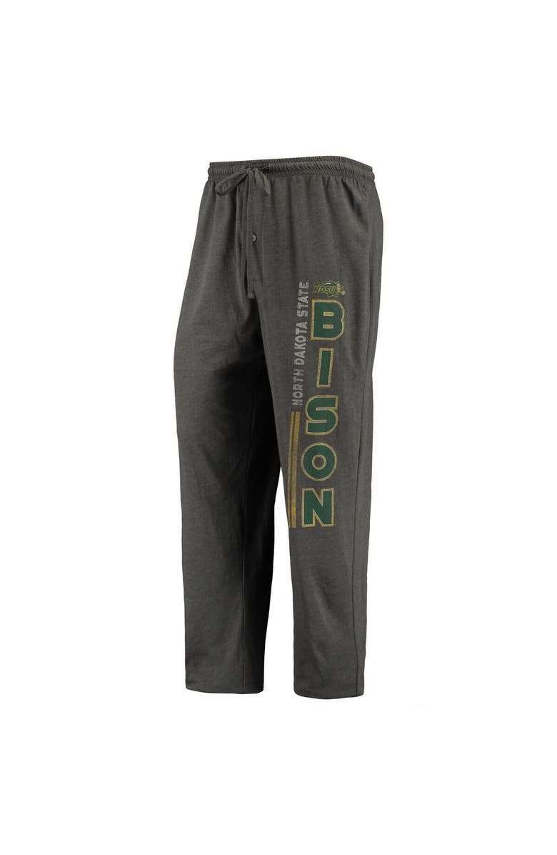 CONCEPTS SPORT Men's Concepts Sport Heathered Charcoal/Green NDSU Bison Meter T-Shirt & Pants Sleep Set, Alternate, color, Heather Charcoal