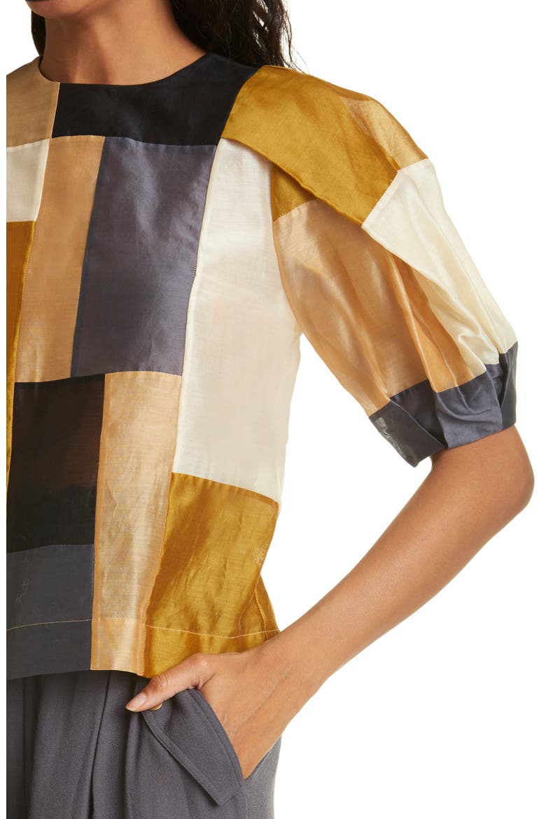Gaia Puff Sleeve Top, Alternate, color, PATCHWORK