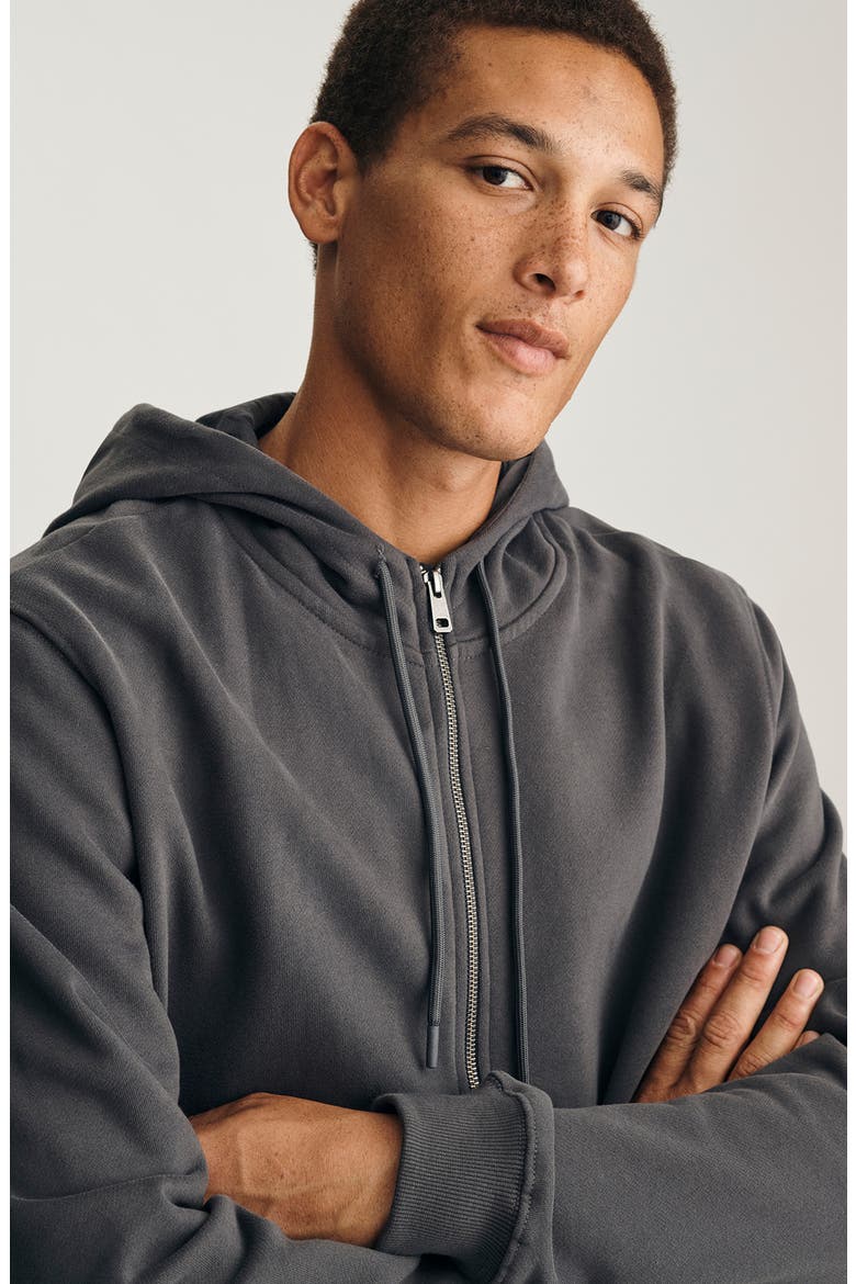 Relaxed Fit Cotton Zip Hoodie, Alternate, color, ASPHALT