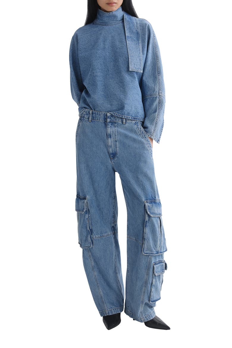 Kembra Denim Top, Alternate, color, MAGNIFY MD MARBLED IND