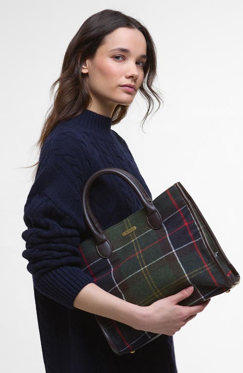Barbour Barrhill Tartan Plaid Wool Blend Tote In Multi