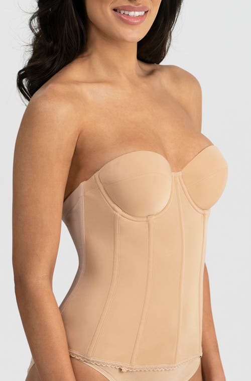 Dominique Intimates Brianna Low Back Convertible Strapless Corset Bra In Brown