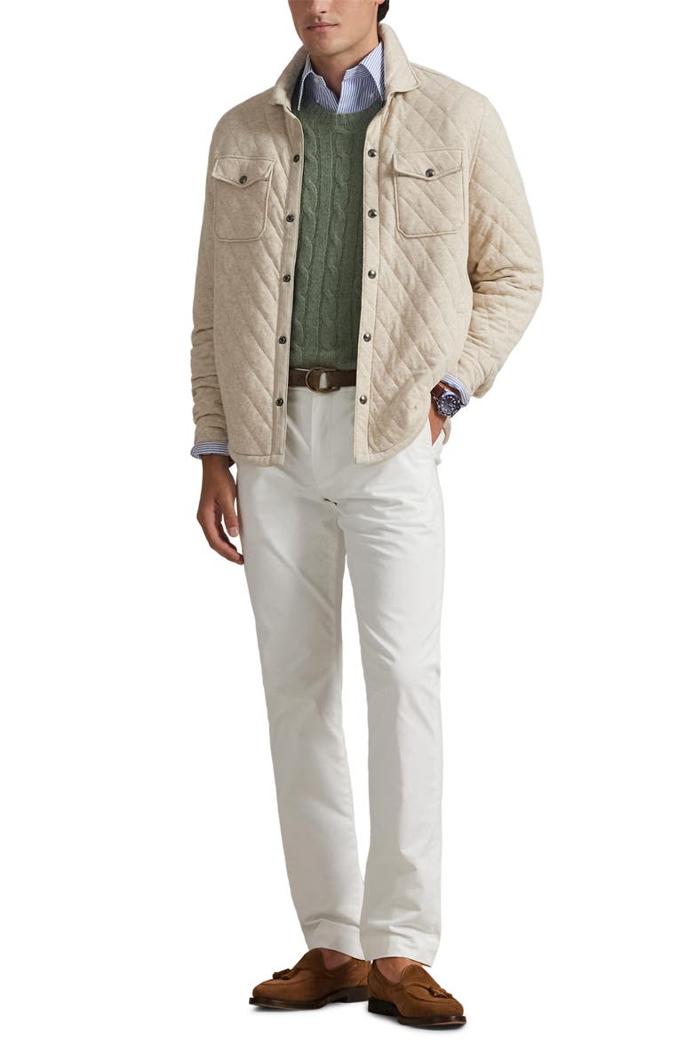 Polo Ralph Lauren Quilted Jersey Overshirt, Alternate, color, Expedition Dune Heather