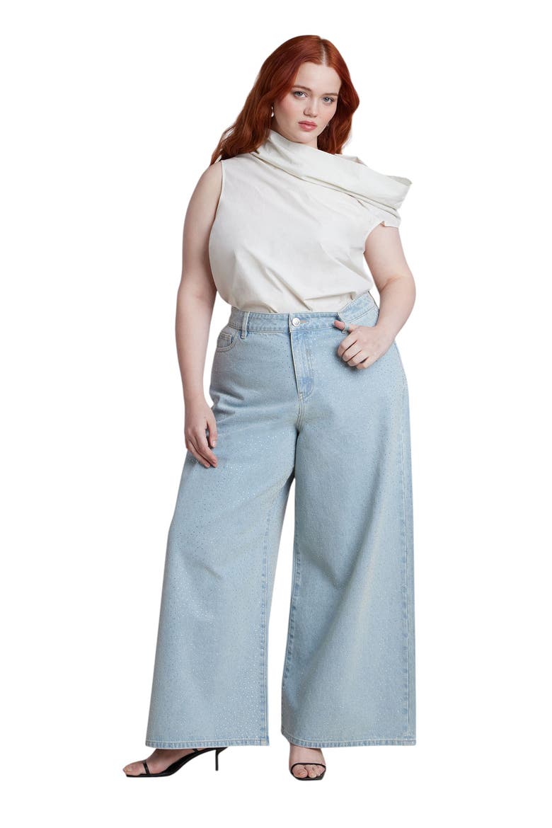 Embellished Rhinestone Jeans, Alternate, color, LIGHT WASH