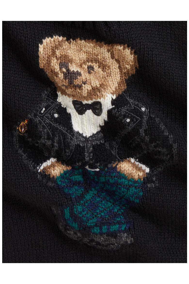 Polo Bear Cotton Sweater, Alternate, color, POLO BLACK