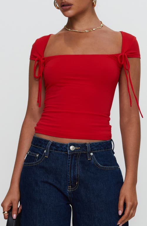Princess Polly Daena Tie Accent Square Neck Top