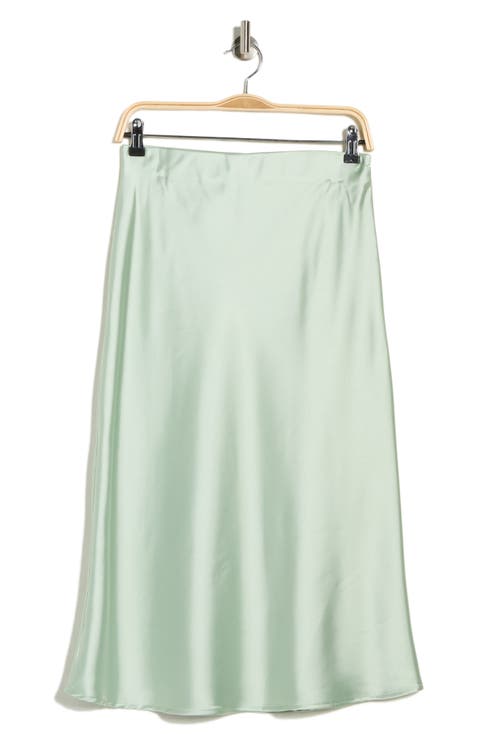 Solid Satin Midi Skirt