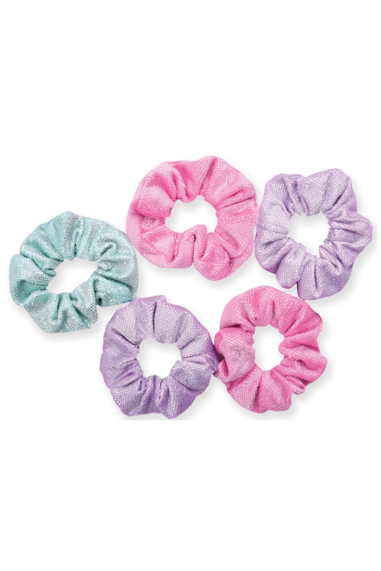 Kids' Sleepover Assorted 5-Pack Scrunchies & Cosmetic Bag Set, Alternate, color, MULTI