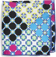 CLIFTON WILSON Multicolor Print Silk Pocket Square