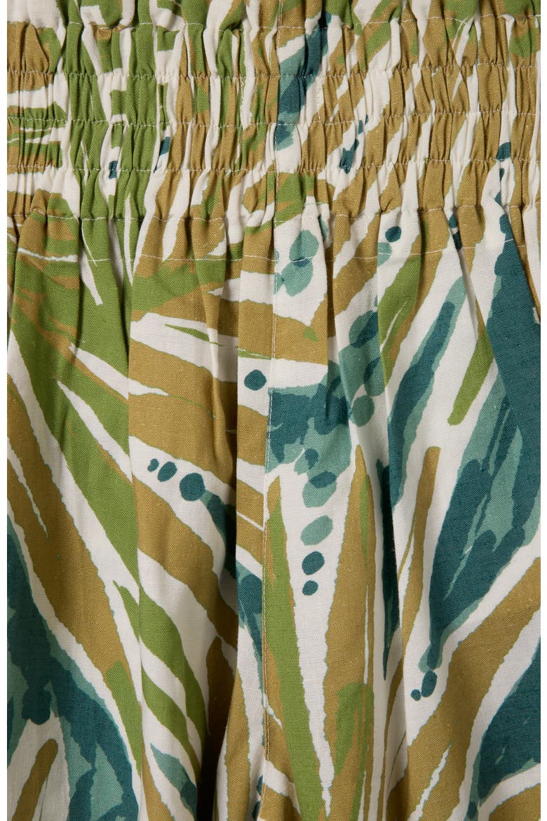 Printed Midi Wide Leg Culottes, Alternate, color, Palm Print