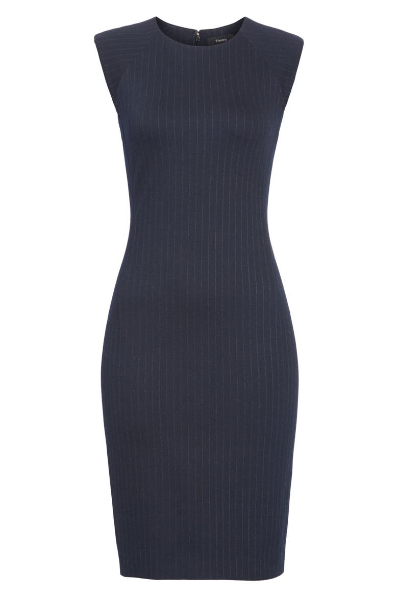 Power Sheath Dress, Alternate, color, PINSTRIPE