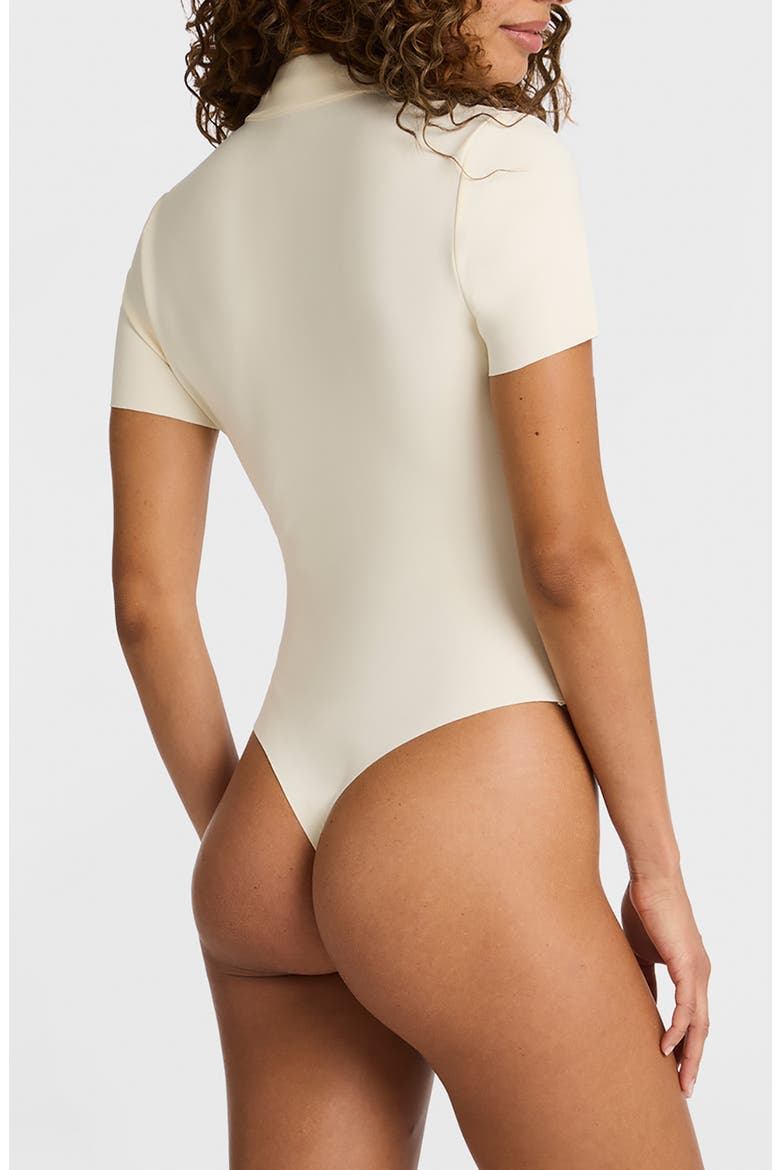 Polo Scuba Knit Bodysuit, Alternate, color, IVORY