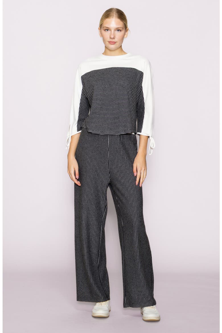 Stripe Knit Top, Alternate, color, DARK GREY/ IVORY