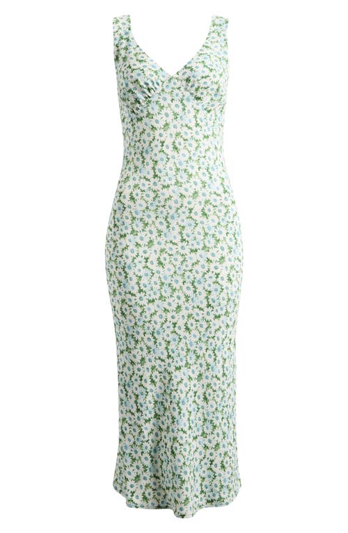Reformation Womens Beauden Floral-print Crepe Midi Dress Daisy Meadow Xs In Green