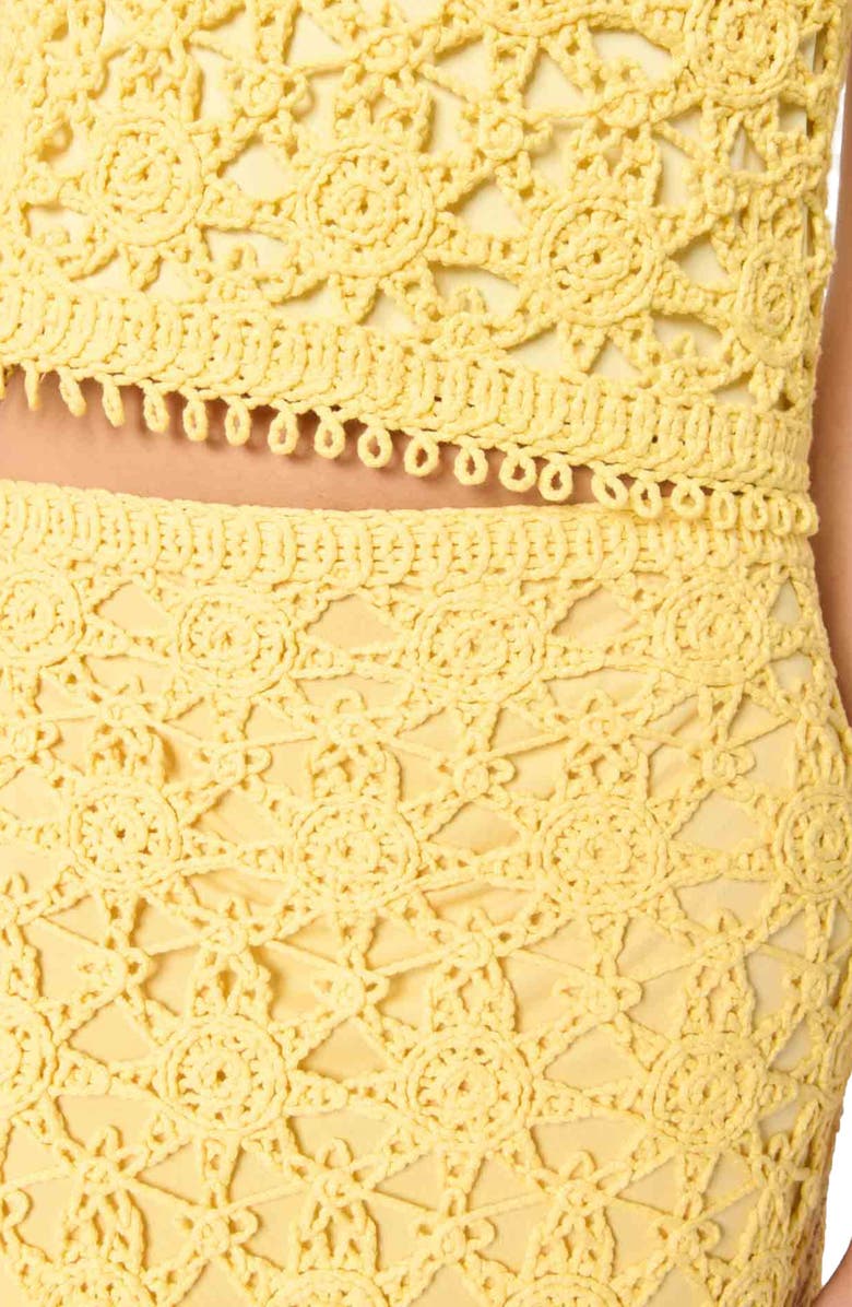 maje Crochet maxi skirt, Alternate, color, Yellow Banana