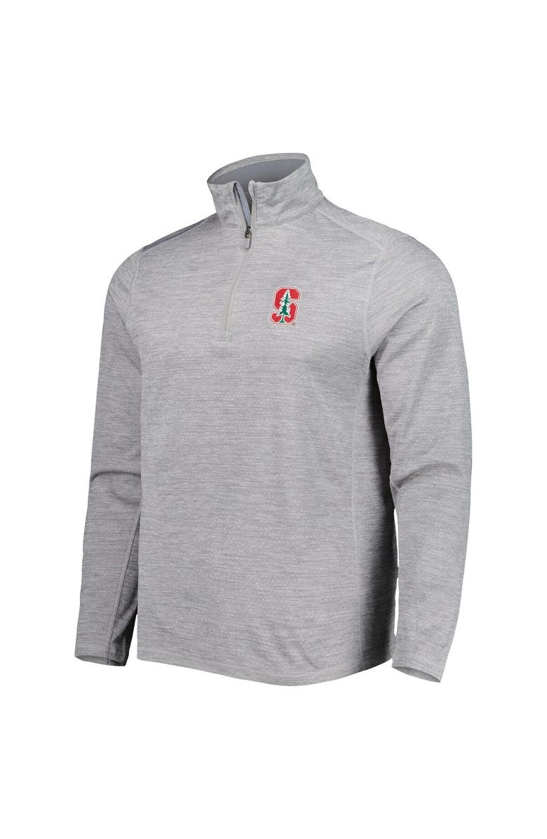 vineyard vines Men's Vineyard Vines Gray Stanford Cardinal Sankaty Quarter-Zip Sweatshirt, Alternate, color, 