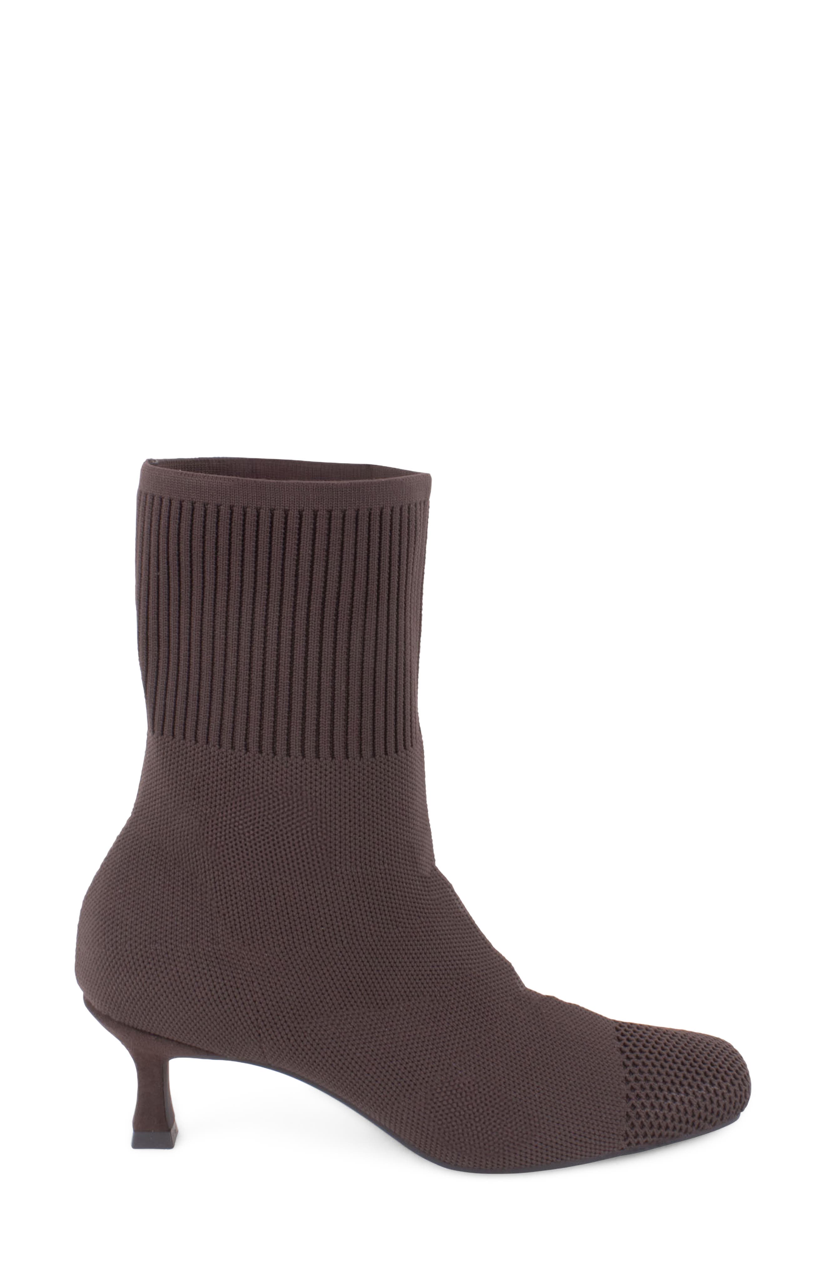 Alyssum Knit Boot, Alternate, color, DARK BROWN