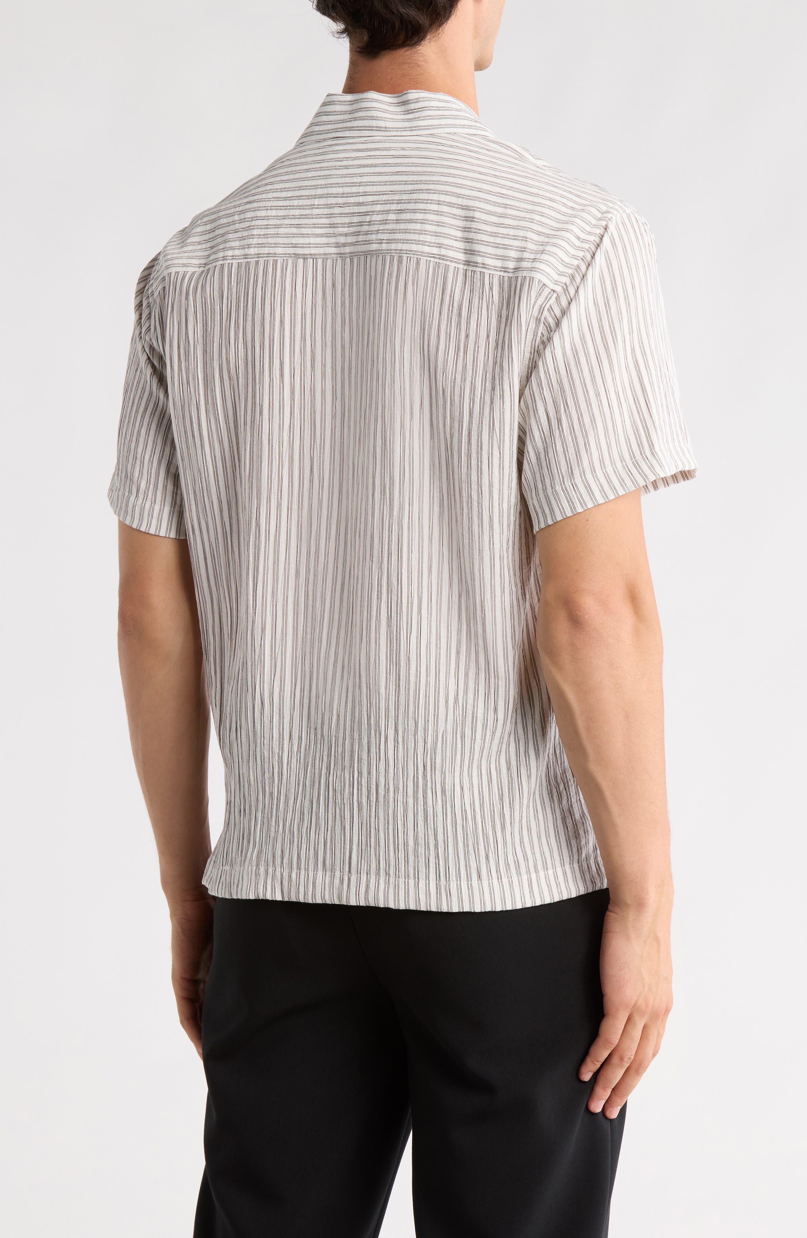 Stripe Print Relaxed Fit Camp Shirt - image 2