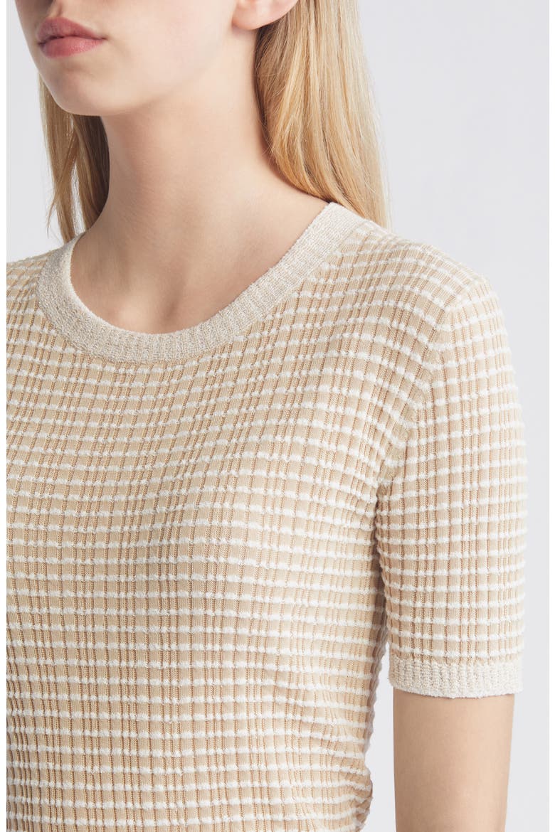 Kilee Stripe Short Sleeve Sweater, Alternate, color, TAUPE