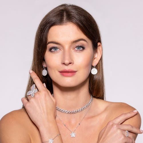 Anna Zuckerman Diamond Disco Earrings In Platinum