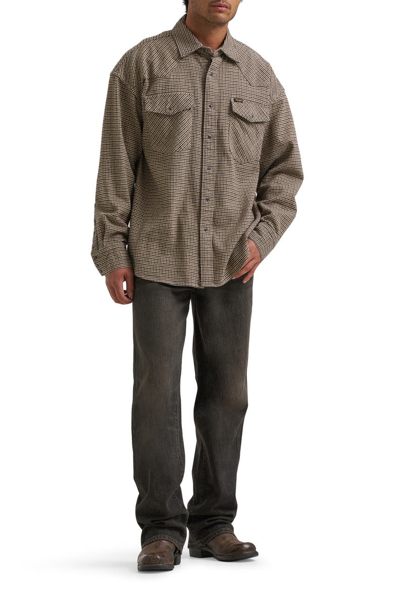 Patterned Long Sleeve Button Up Shirt, Alternate, color, MOJAVE HEATHER