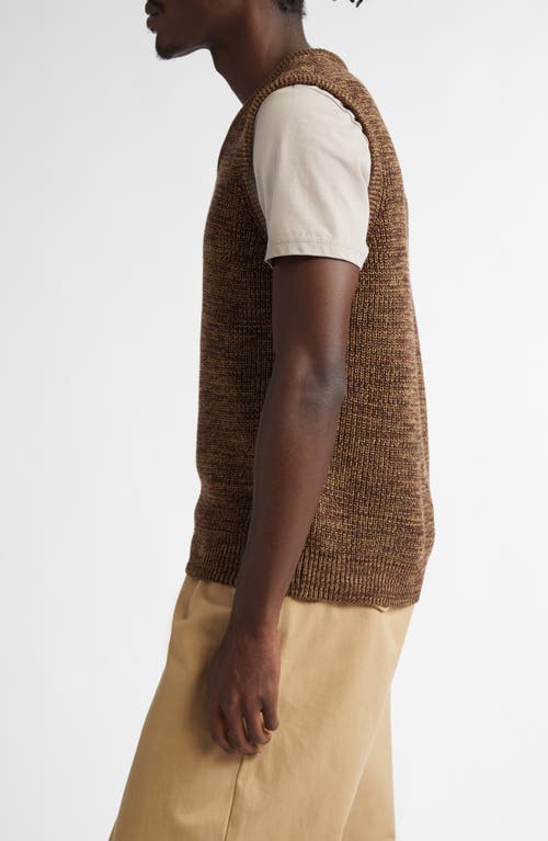 Noah Twisted Yarn Sweater Vest In Tan/brown