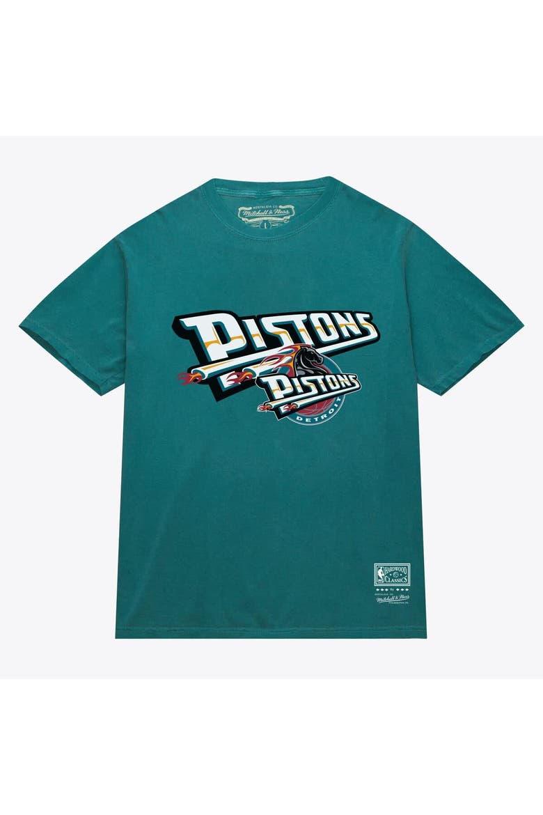 Men's Mitchell & Ness Teal Detroit Pistons Hardwood Classics T-Shirt, Main, color, Teal