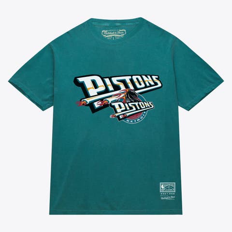 Men's Mitchell & Ness Teal Detroit Pistons Hardwood Classics T-Shirt