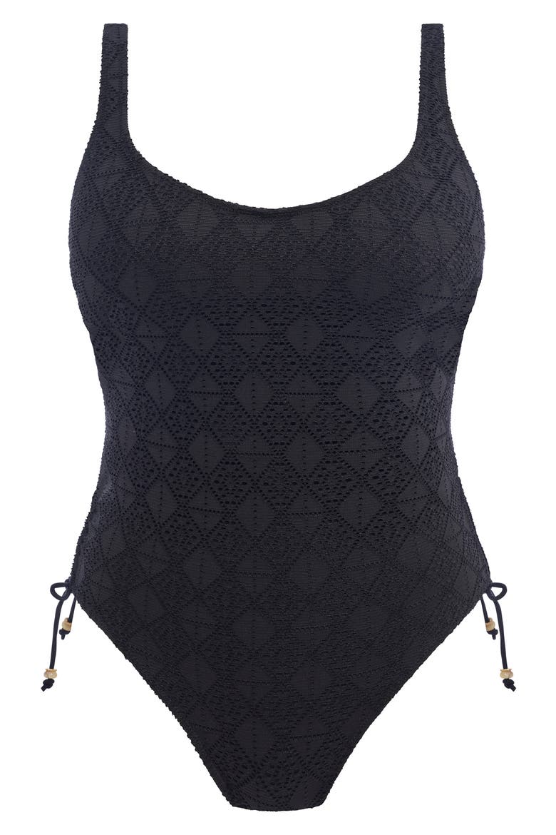 Nomad Nights Underwire One-Piece Swimsuit, Alternate, color, BLACK