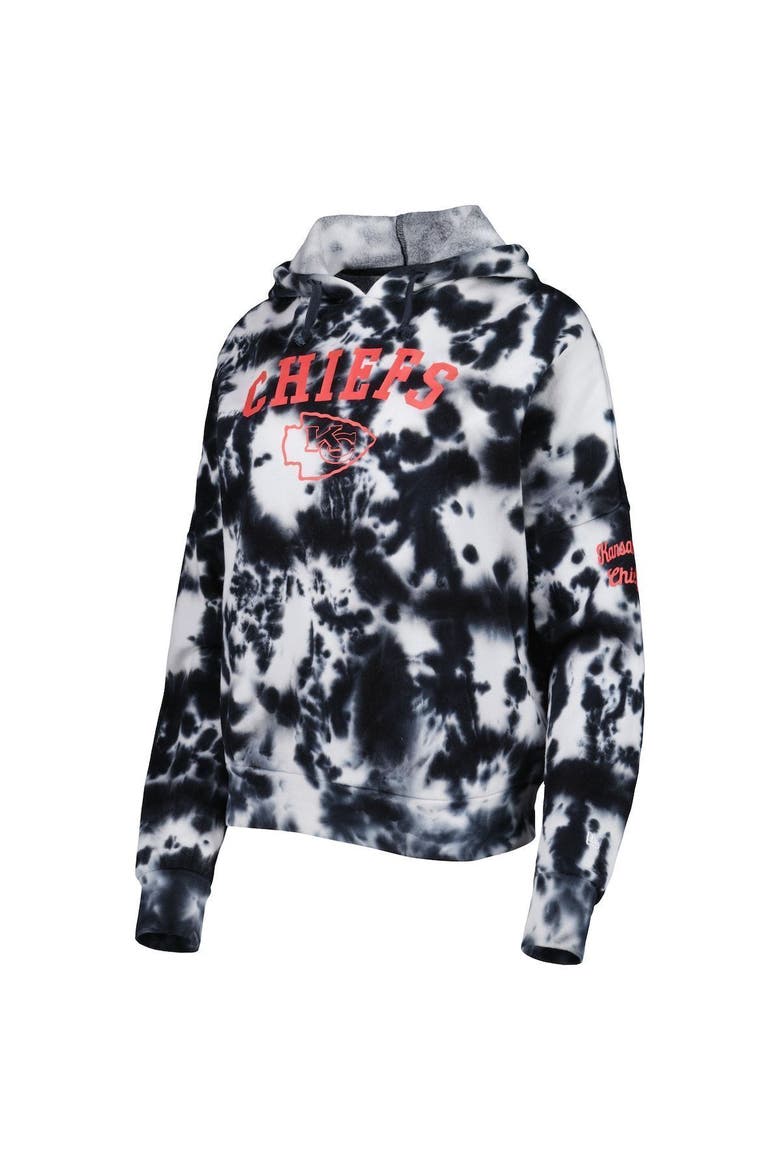 Women's New Era Black Kansas City Chiefs Cloud Dye Fleece Pullover Hoodie, Alternate, color, Black