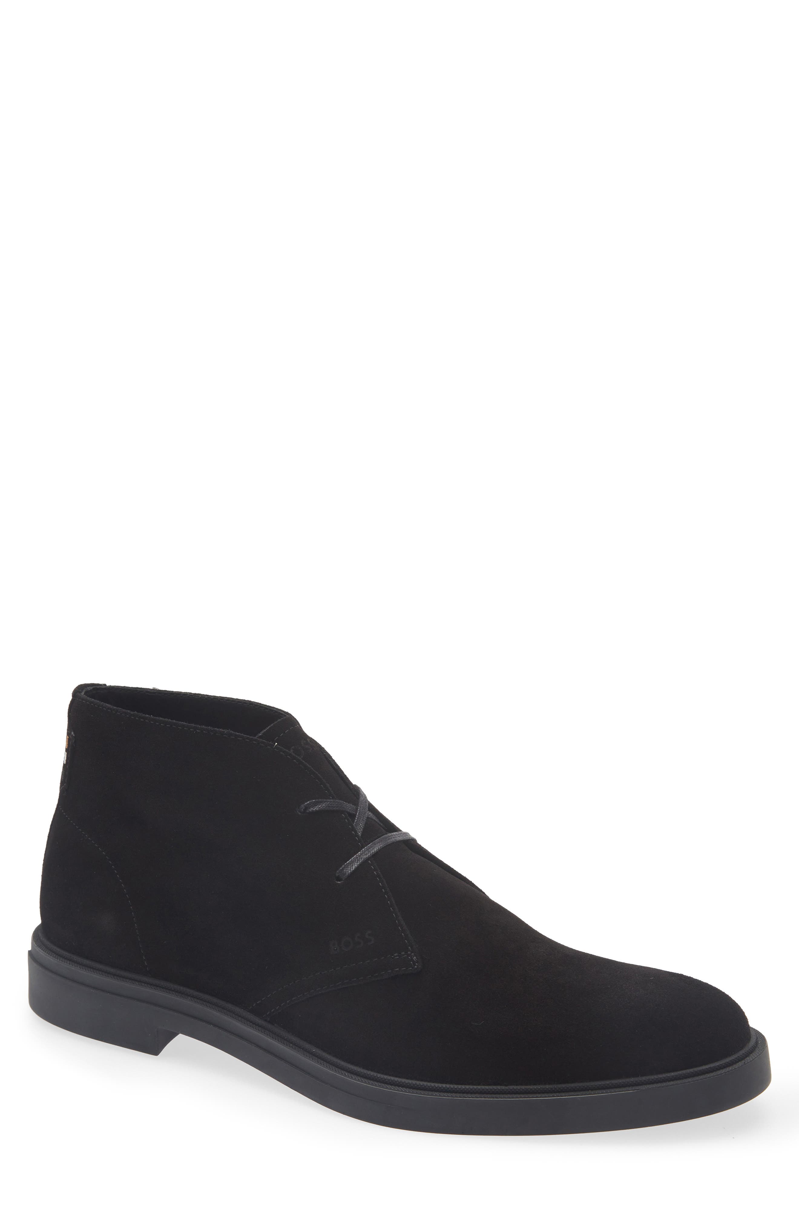 Calev Leather Desert Boot, Main, color, BLACK