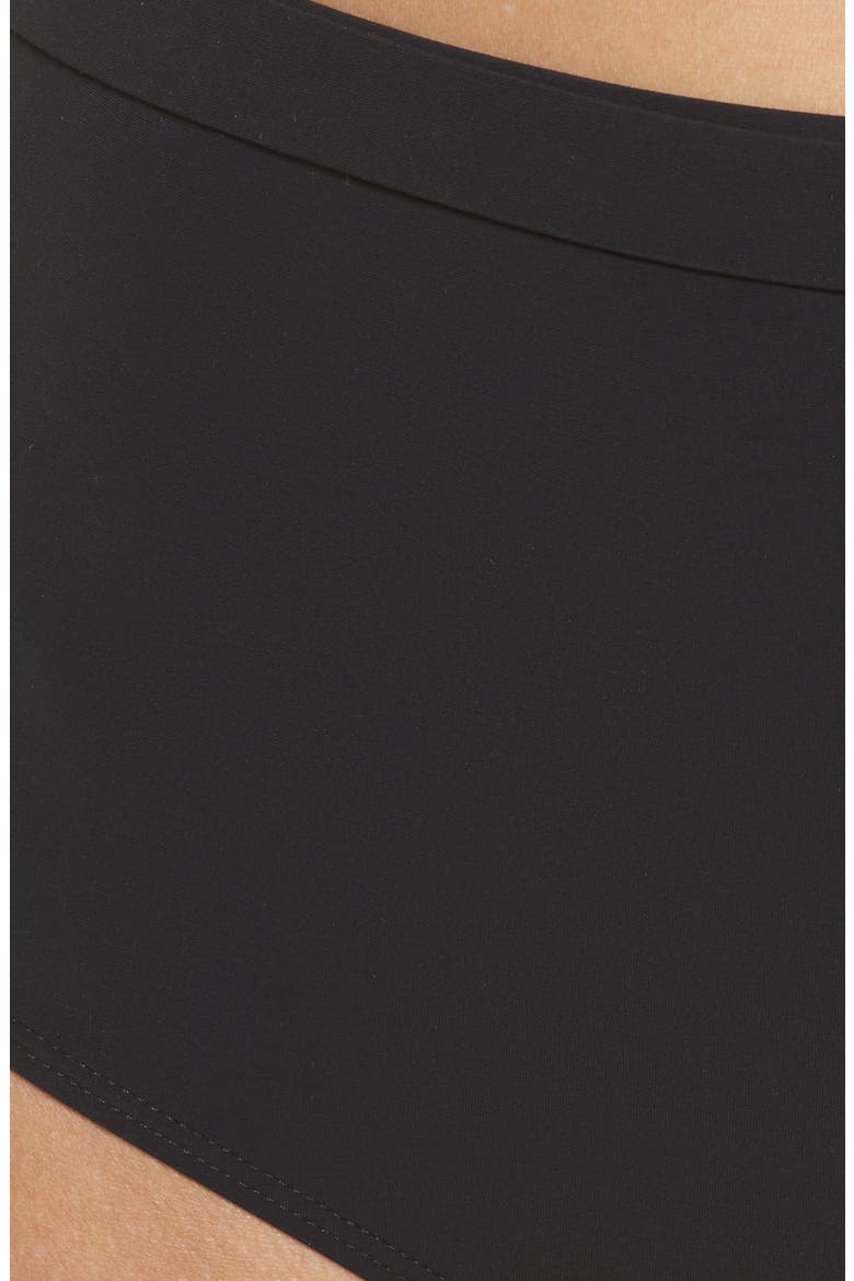 High Waist Bikini Bottoms, Alternate, color, BLACK