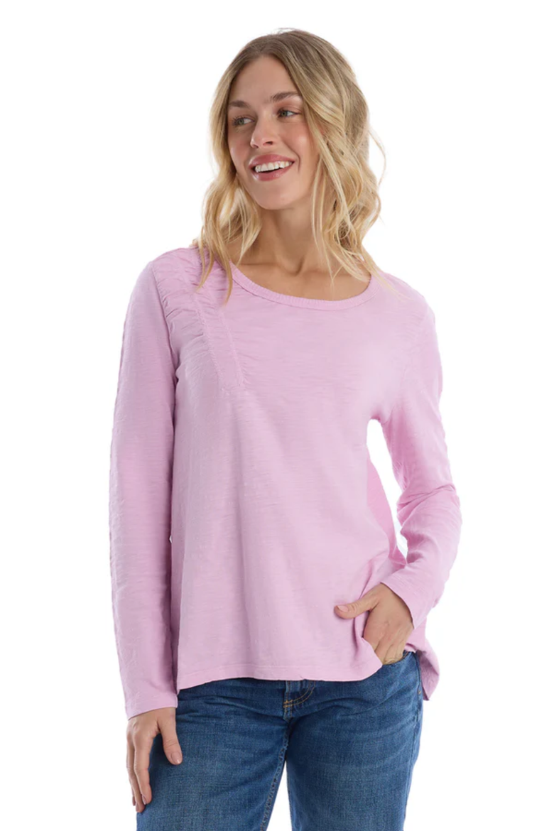 Wide Neck Long Sleeve Tee, Alternate, color, Mauve Mist