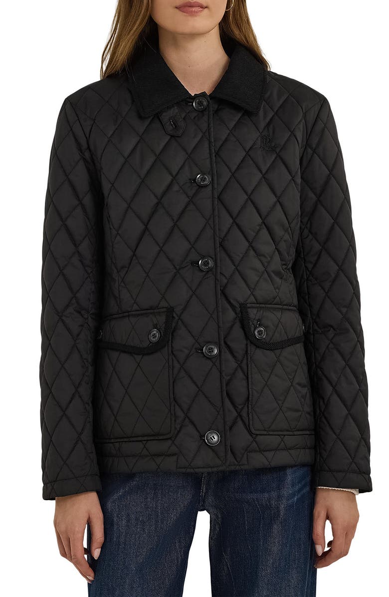 Lauren Ralph Lauren Quilted Corduroy Contrast Jacket, Main, color, 