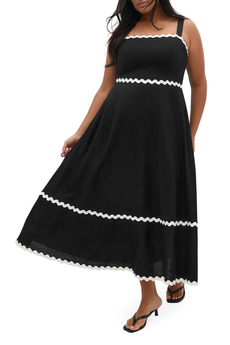 Shani Maxi Dress, Main, color, BLACK/ WHITE