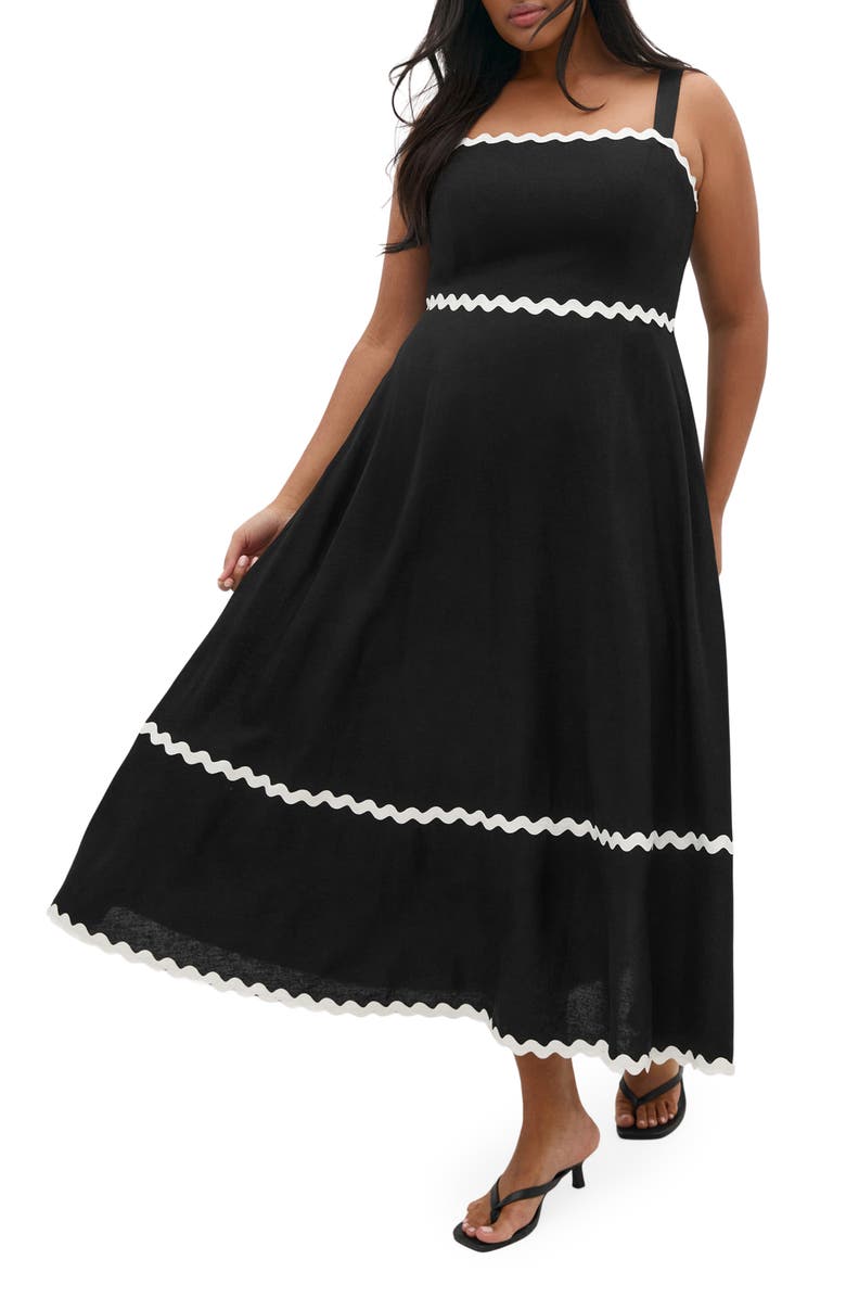 City Chic Shani Maxi Dress, Main, color, Black/ White