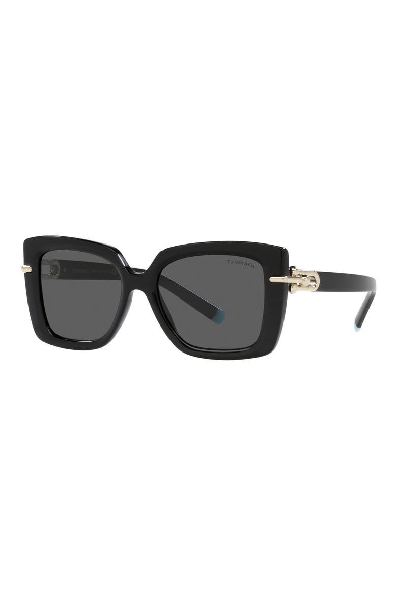 54mm Gradient Cat Eye Sunglasses, Alternate, color, BLACK
