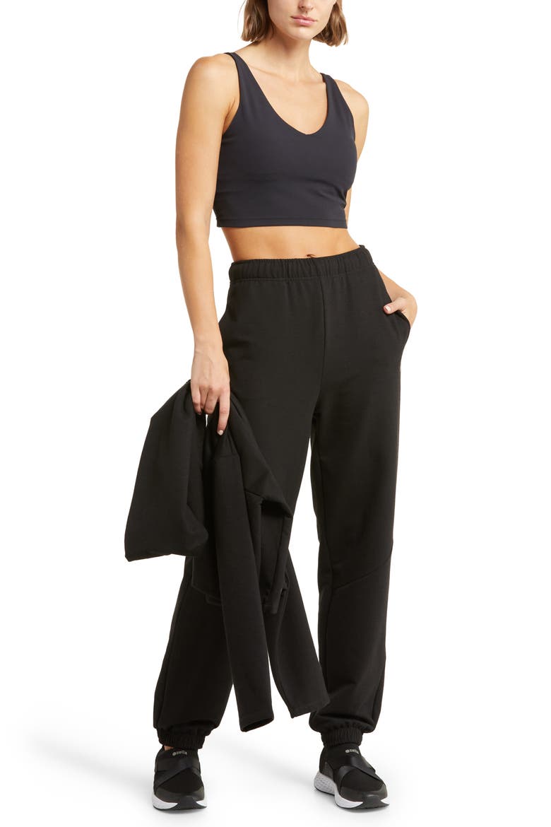Weekend High Waist Sweatpants, Alternate, color, BLACK
