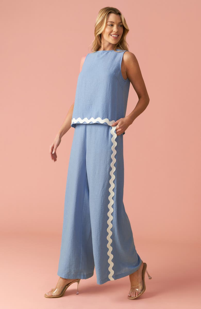 FLYING TOMATO Woven Sleeveless Top, Alternate, color, Blue