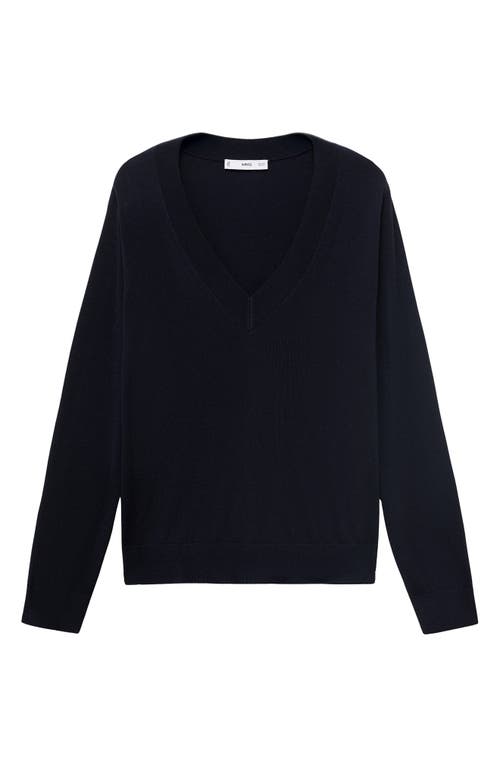 Mango V-neck Sweater In Black