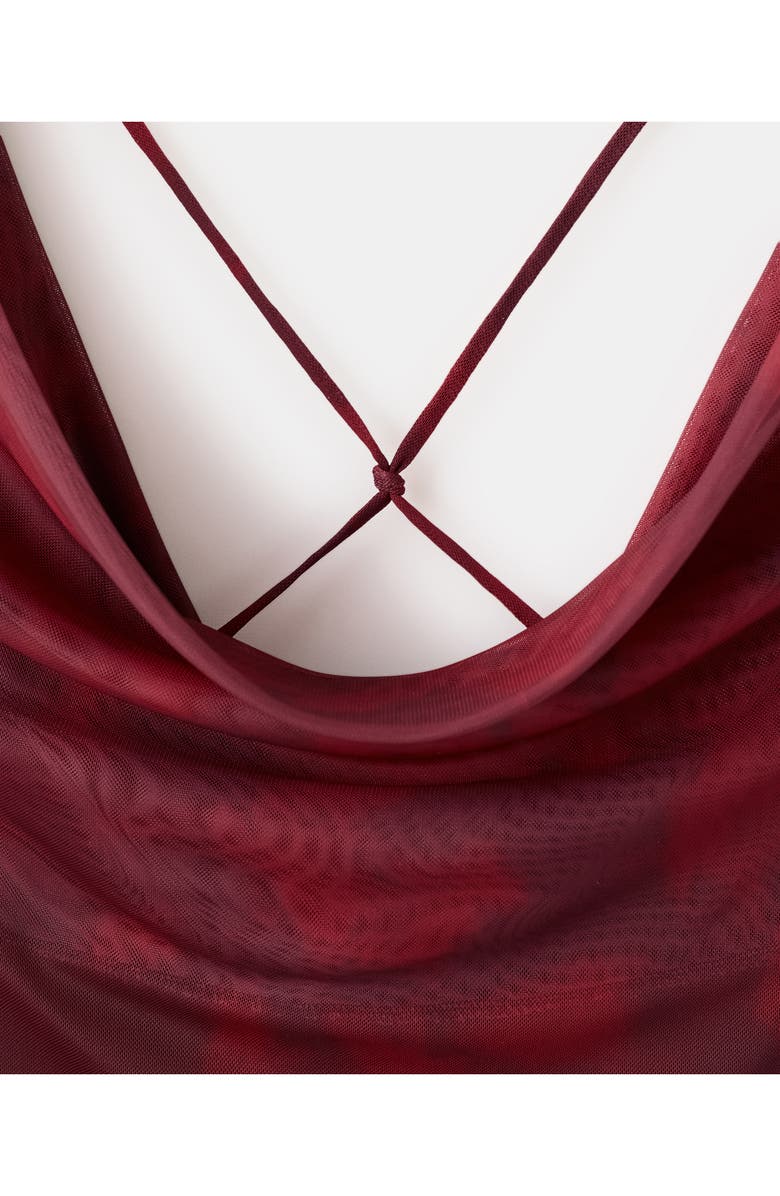 MANGO Ruched Sleeveless Dress, Alternate, color, Burgundy