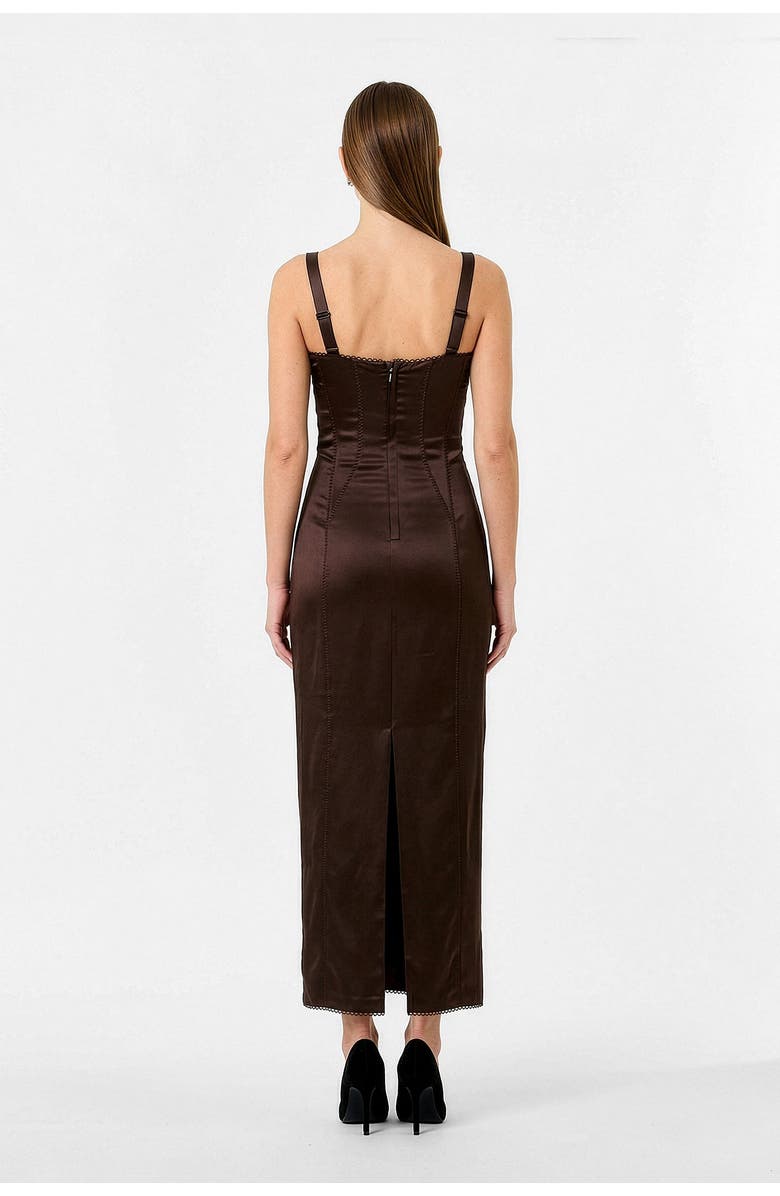 NICHOLAS Dominique Dress, Alternate, color, Espresso